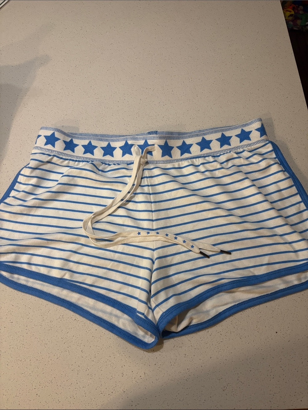 PJ Salvage Super Soft Blue & White Stripe Women's Lounge Shorts